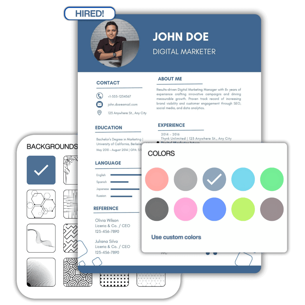 AI resume builder sample with ATS-optimized professional resume layout for job seekers