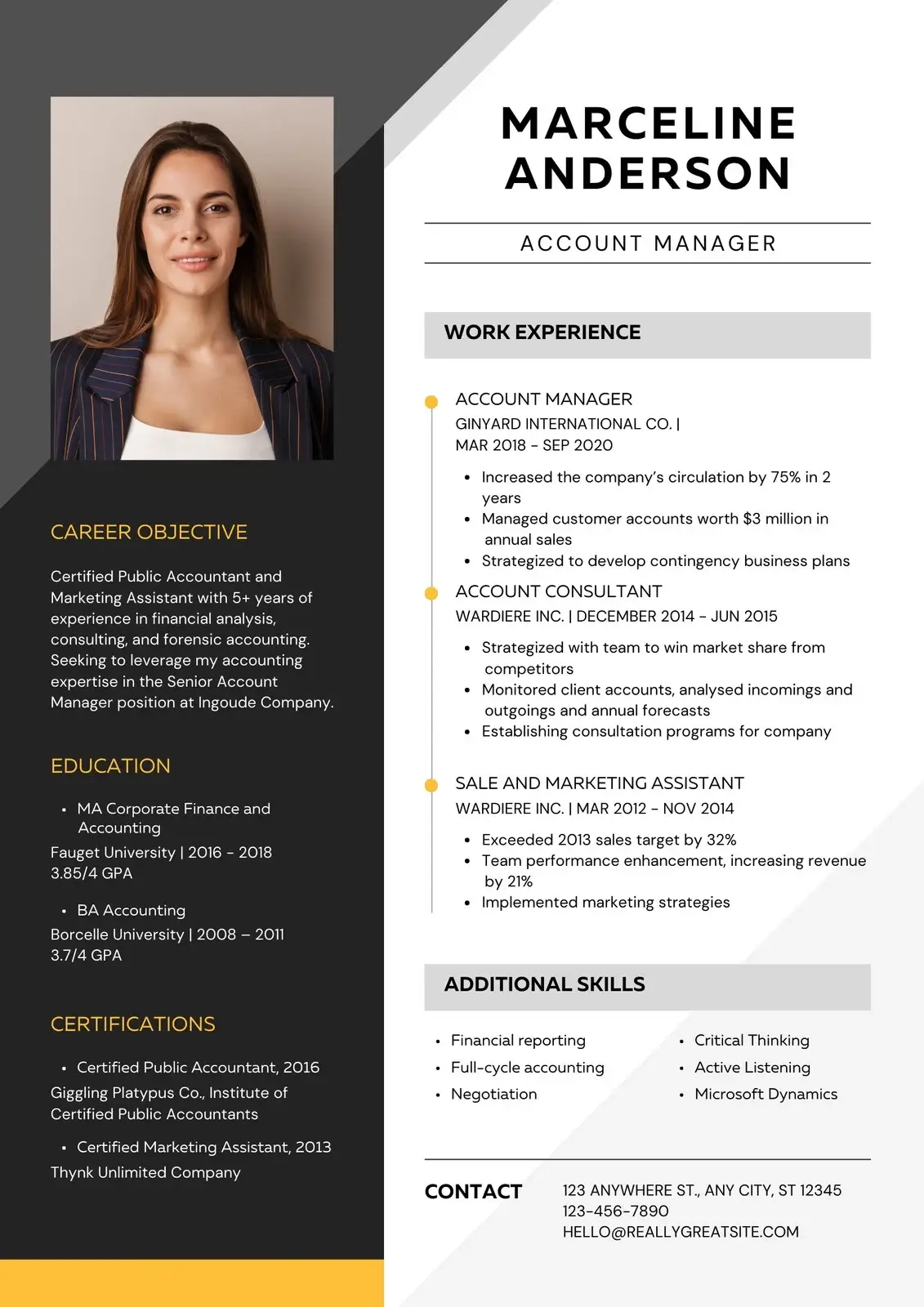 Executive Pro ATS-friendly resume template for job applications and recruiter visibility
