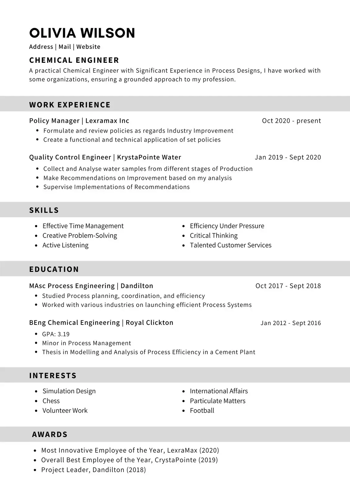 Classic Standard ATS-friendly resume template for job applications and recruiter visibility