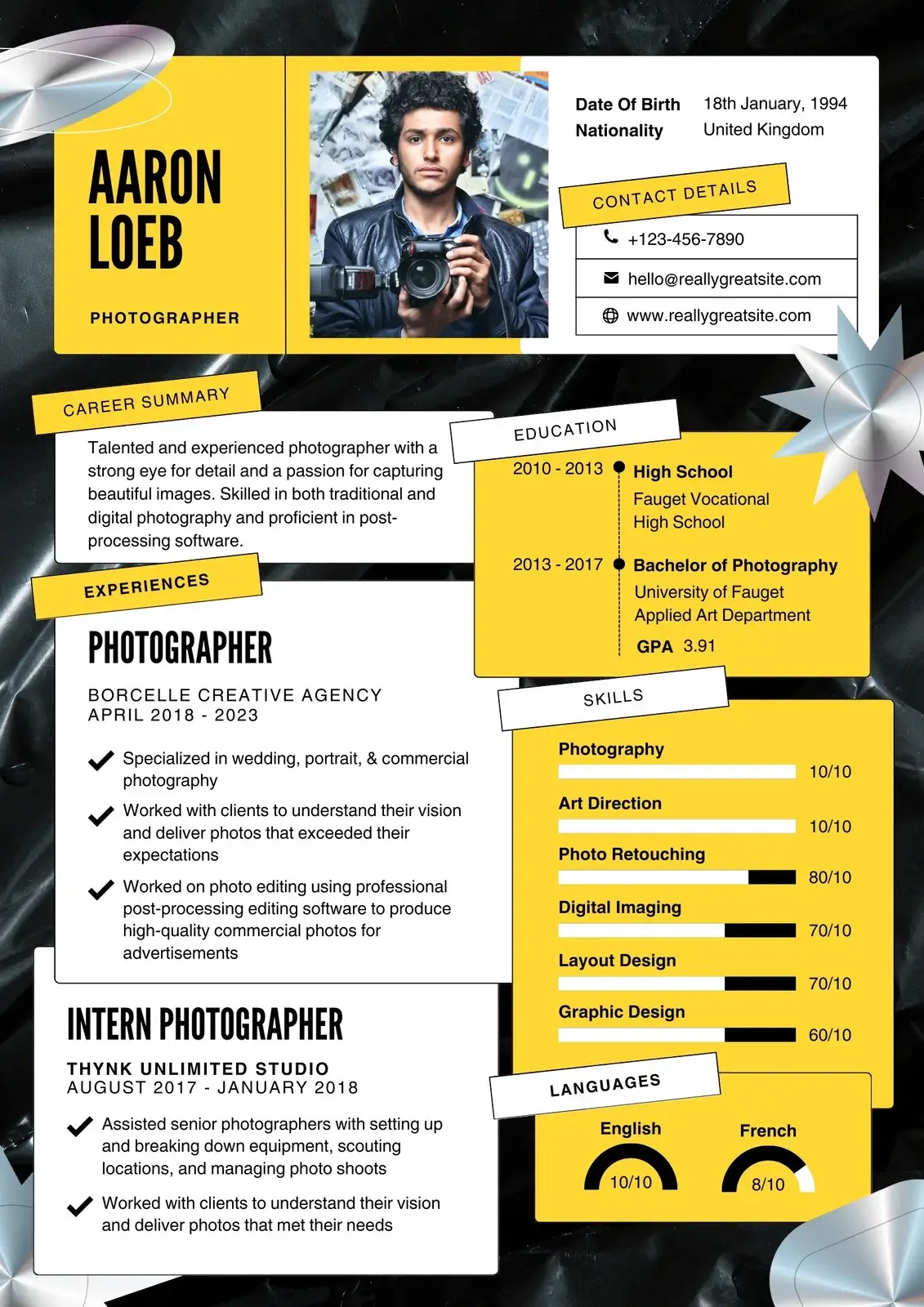 Modern Creative ATS-friendly resume template for job applications and recruiter visibility